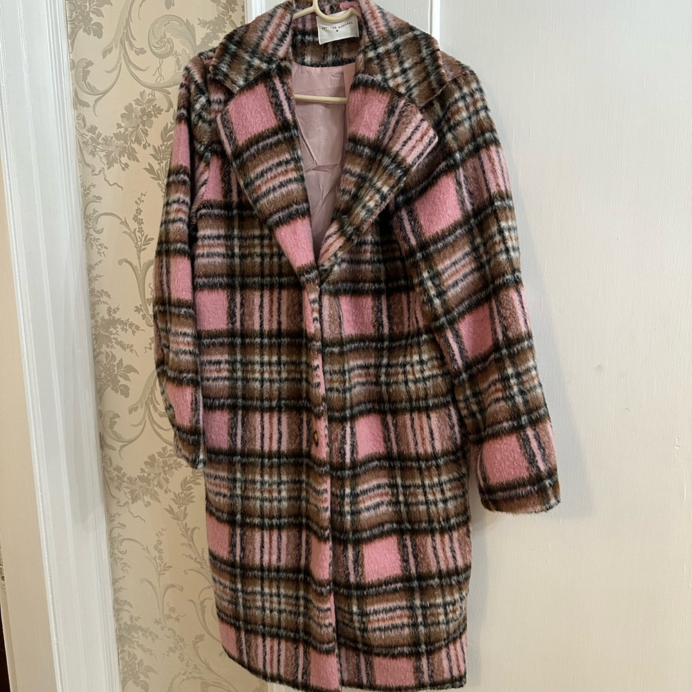 Plaid Pink Women's Coat